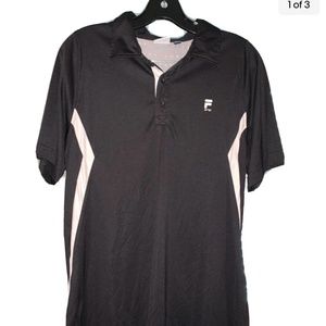 Fila Sport Golf Mens Polo shirt. Adult Small. Short Sleeve Performance Black.